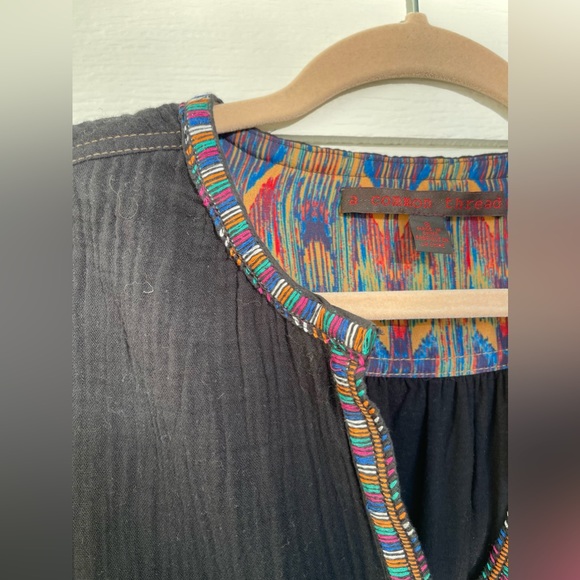 Black Anthropologie blouse with embroidered detailing. Size small. - Picture 3 of 6